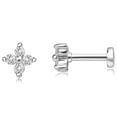 thumbnail image 2 of Cubic Zirconia Flat Back Stud Earrings by Ginger Lyne Gold Plated Sterling Silver Body Jewelry, 2 of 7