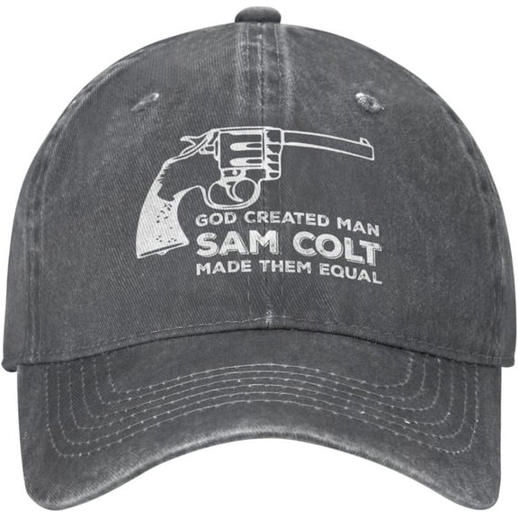Funny Hat God Created Man Sam Colt Made Them Equals Hat Men Baseball Hats Graphic Caps
