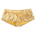 thumbnail image 4 of Miaeowve Womens Shiny Metallic Faux Leather Low Rise Bikini Briefs Dancewear Micro Hot Shorts Gold M, 4 of 7
