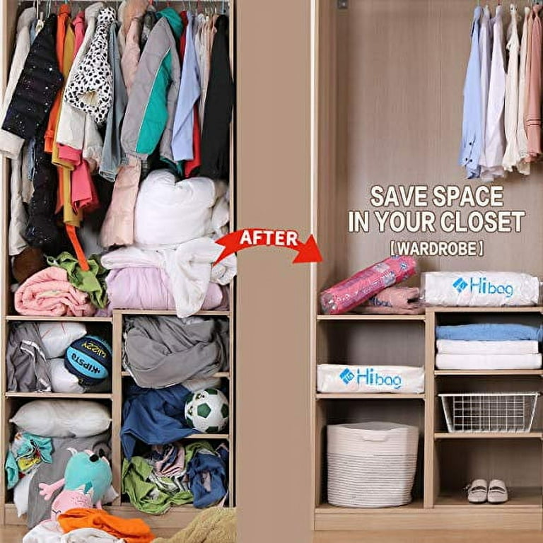 HIBAG Vacuum Storage Bags, Space Saver Vacuum Seal Storage Bags 20-Pack  Sealer Bags for Clothes, Clothing, Bedding, Comforter, Blanket (20C)