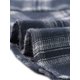 thumbnail image 5 of Vestido de camisa A-Line con cinturón de manga larga de cuadros para mujer INSPIRE CHIC en azul marino, 5 of 6