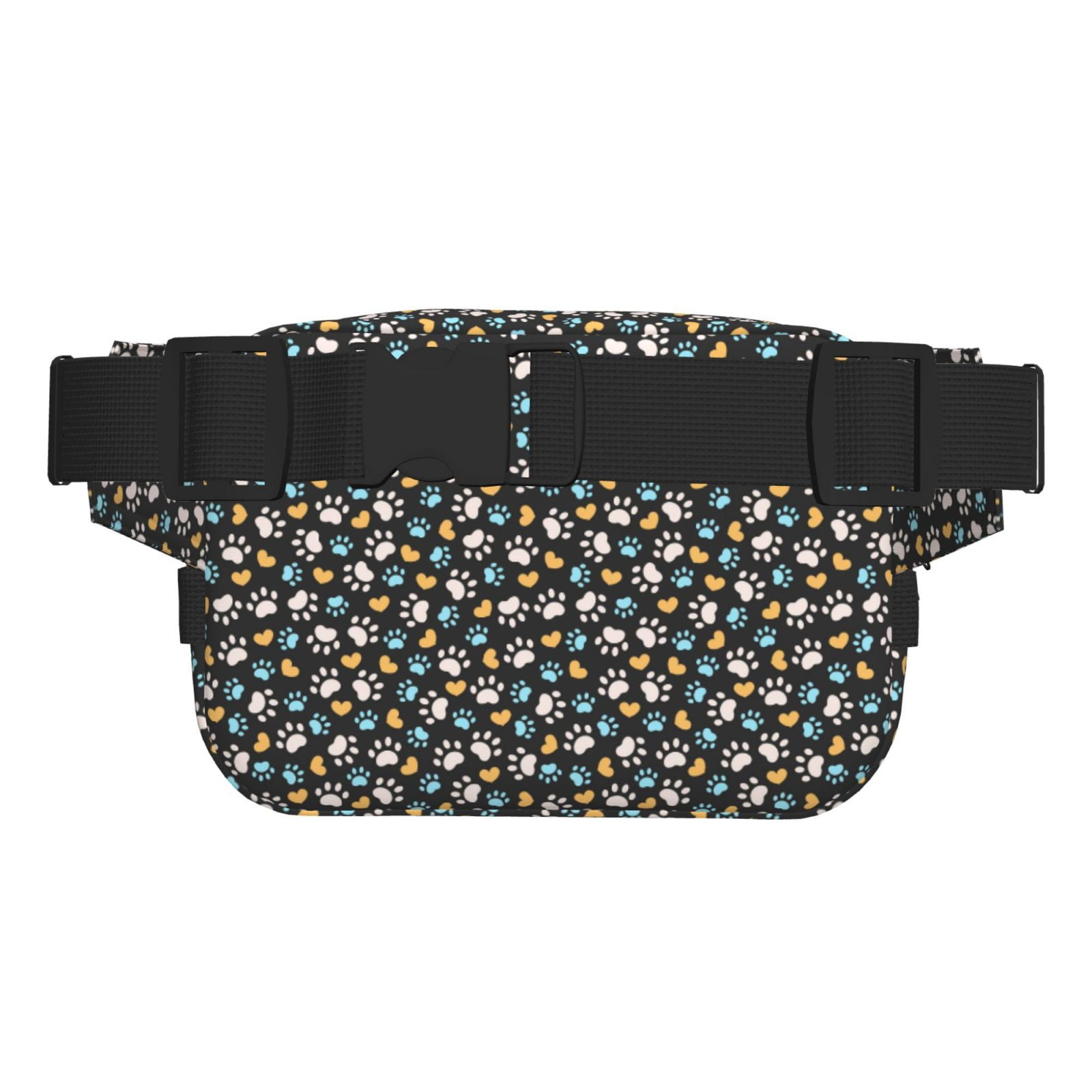 Picia Paw Animal Print Square Double-Layer Waist Bag Mini Adjustable Waist Belt Bag Exercise Running Travel Hiking