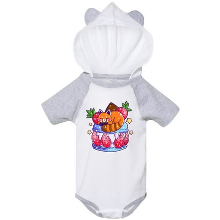 

Inktastic Cute Red Panda Sleeping on Macaron with Strawberries Gift Baby Boy or Baby Girl Bodysuit