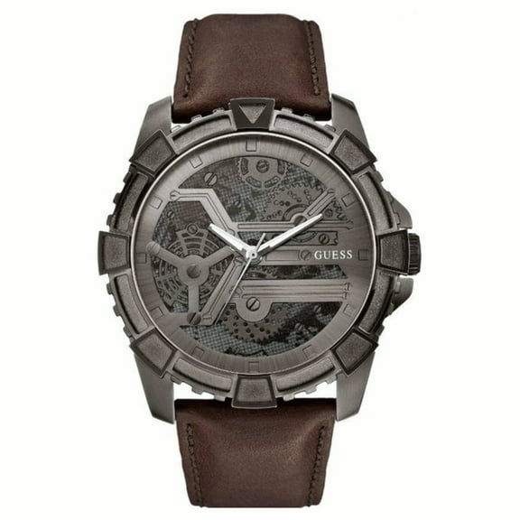 GUESS U0274G1 49mm Analog Quartz Men's Watch - Brown/Gray
