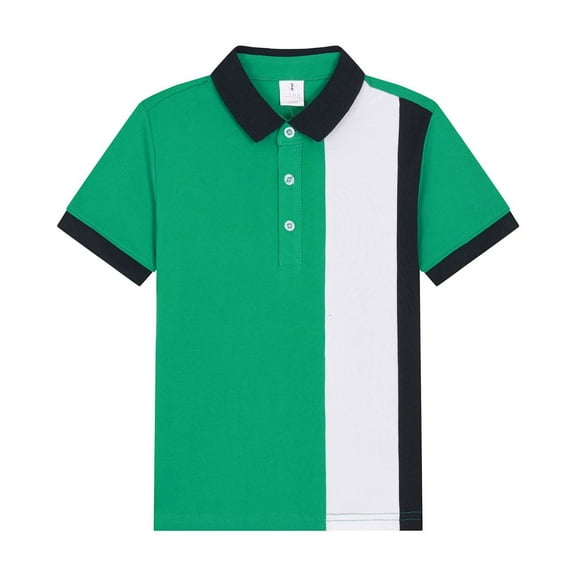 Little Boys Polo Shirt Green Shirt Boys Short Sleeve Shirt Boys Button Down Shirt 6-7 Years