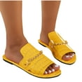 thumbnail image 4 of VEKDONE Comfortable Sandals for Women Women's Fashion Casual Spring And Summer New Beach Metal Chain Round Toe Open Toe Flat Slippers, 4 of 9