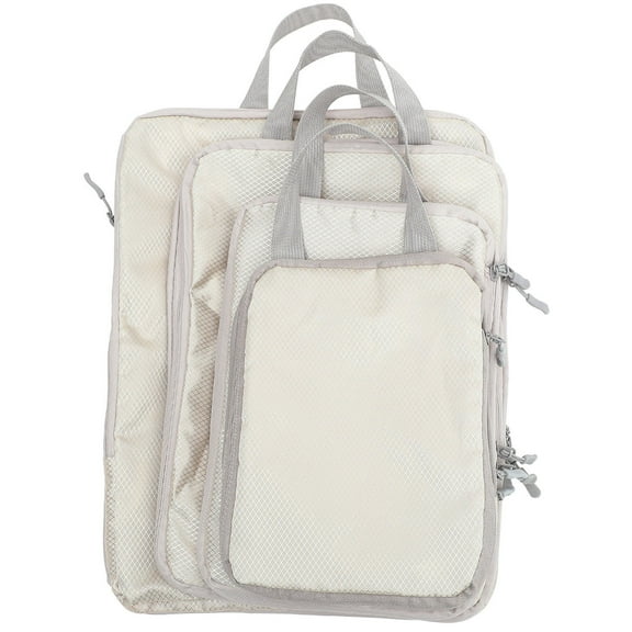 CTIRCHIU 4Pcs Beige Compression Packing Cubes for Daily Travel 15.7X11.4in