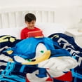 thumbnail image 2 of Sonic the Hedgehog Kids Blue Print Fleece Bed Blanket, Twin/Full, 2 of 4