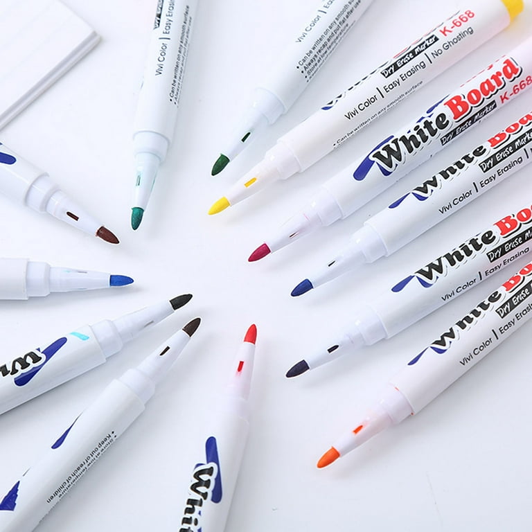 12 Colors Whiteboard Markers Erasable Colorful Marker Pens for School  Office Whiteboard Chalkboard