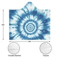thumbnail image 3 of Wearable Blanket,Blue Tie Dye Mandala Pattern Hooded Wearable Flannel Blanket for Adults & Teens,Winter Poncho Shawl Wrap Cape Cozy Anti-Pill,50"x60", 3 of 5