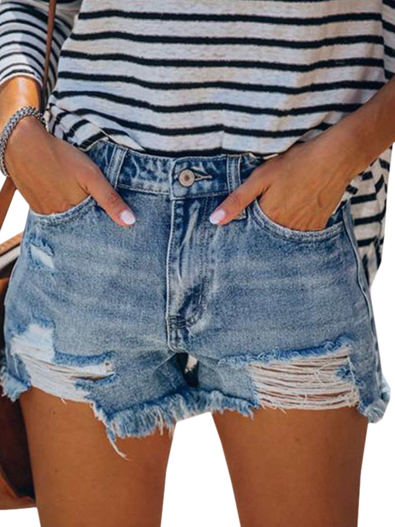 distressed womens denim shorts