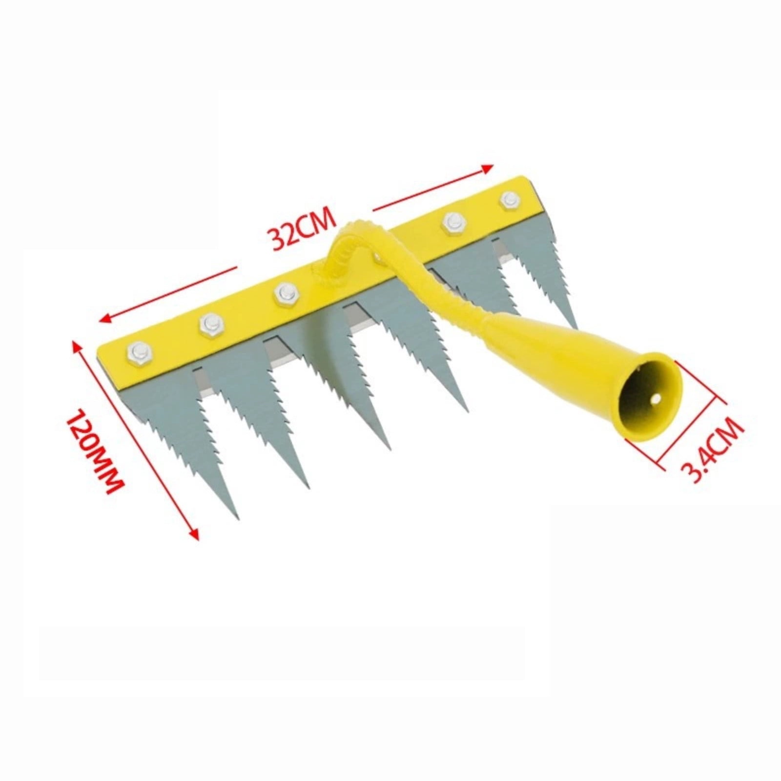 Iron Weeding Rake 2.0, Heavy Duty Garden Tool, Efficient Weed Puller Tool, Sturdy Weeding Tool for Yard & Garden Weeding
