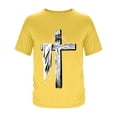 thumbnail image 4 of Vmvidoty Shirts for Mens Cross Jesus Graphic Shirt Short Sleeve Tops Yellow M, 4 of 5
