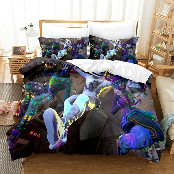 Fortnite Bedding Sets Twin Queen King Size Game Printed Bed Set 3Pcs Duvet Cover Bedroom Decor for Boys Girls Adult Gift 1Comforter 2 Pillowcases