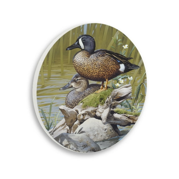 Stupell Industries Blue Winged Teal Duck Animals Painting Unframed Art Print Wall Art, 12 x 12