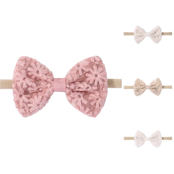 HNMKIU European Bow Embroidery Printed Cute Baby Headband Hair Friendly Non Damage Elastic Daily Wear For 0 1 Years Toddler Girl Boy Accessory A - One Size