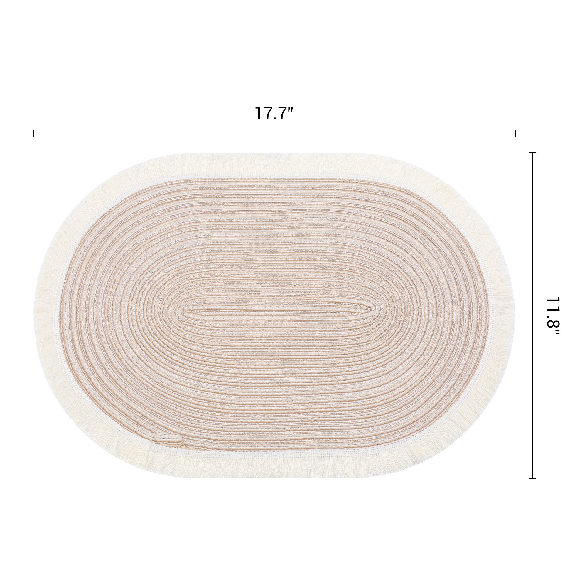 Unique Bargains Farmhouse Placemats 6pcs Woven Placemats Beige 17.7"x11.8"