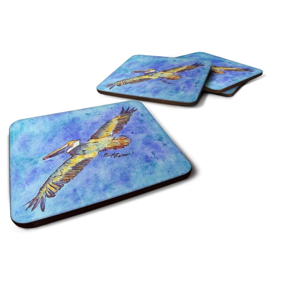 Carolines Treasures 8377FC Pelican Foam Coaster Set of 4 3 1/2 x 3 1/2 multicolor