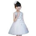 thumbnail image 2 of NAISIBABY Girls Flower Dress, Embroidered Mesh Sparkly Sequin Sleeveless Kids Wedding Party Gown Princess Dress White 12T, 2 of 4
