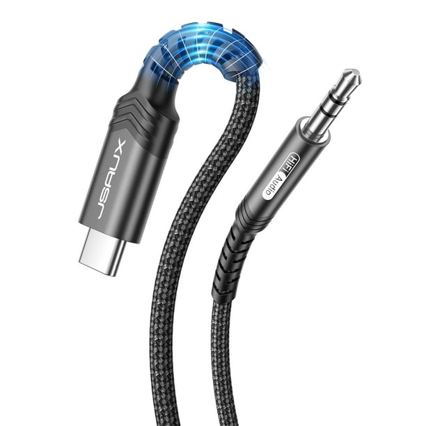 Cable USB C a conector auxiliar de audio de 3,5 mm JSAUX de 3 m para iPhone