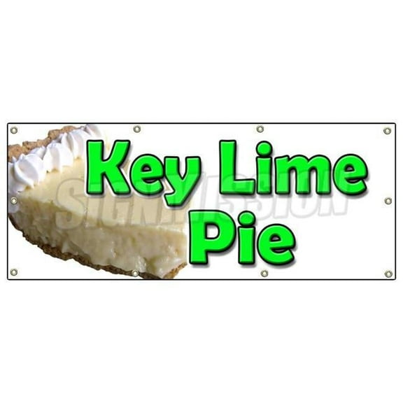 36 x 96 in. Banner Sign - Key Lime Pie - Bakery Eggs Sweets Pie Graham Cracker Crust