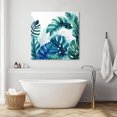 thumbnail image 3 of Blue Teal Leaves Wall Art Painting on Canvas, Summer Botanical Watercolor Leaf Canvas Art Home Prints Wall Art Framed Modern Artwork for Living Room Bedroom Wall Decor 8x8in, 3 of 9