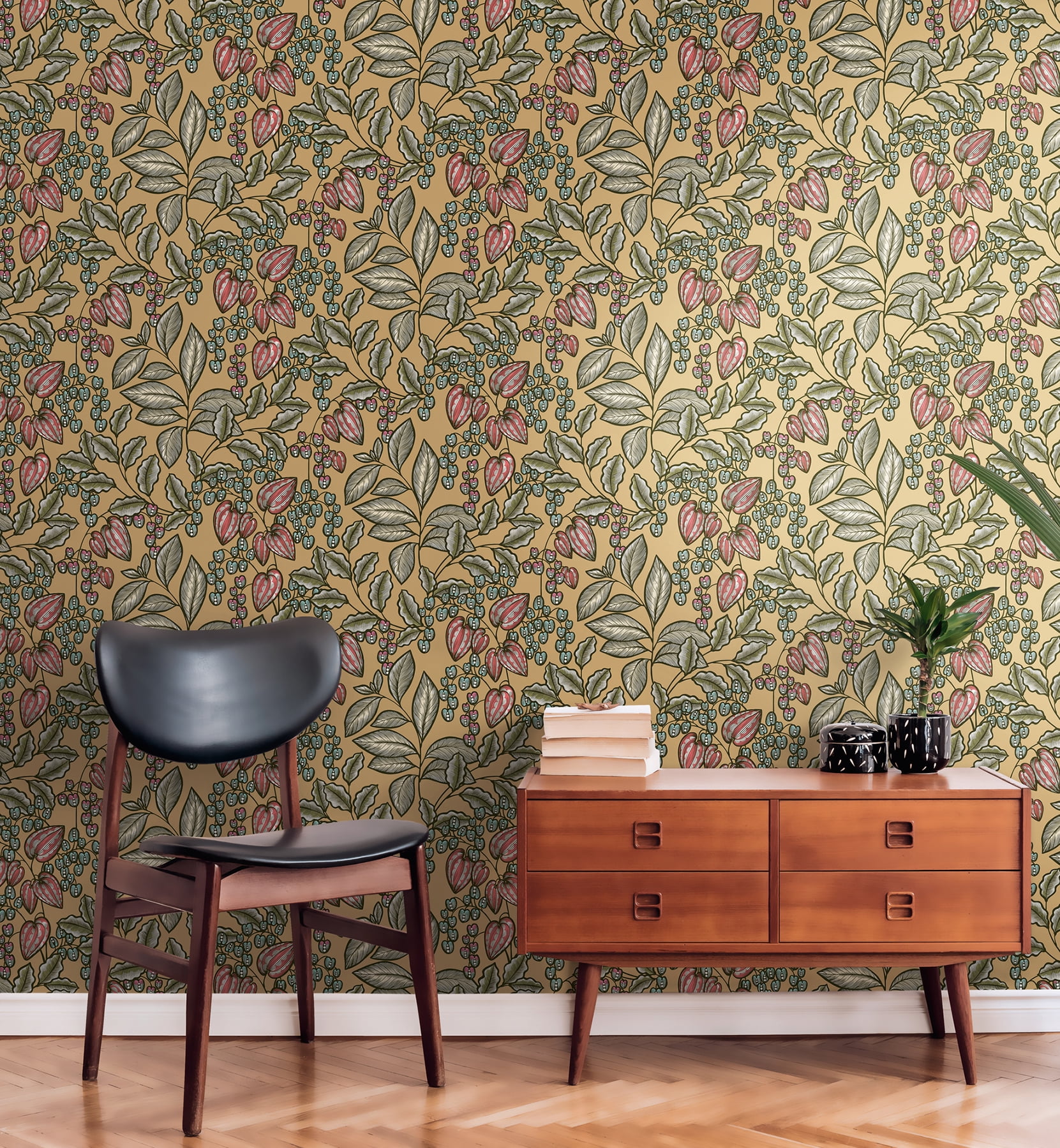 AS Creation Leif Mustard Vine Trail Wallpaper