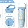 thumbnail image 4 of 30 Oz Tumbler Little Bee, Little Daisy Tumbler with Lid and Straw, Birthday Gift Cup for Friend Women Men Coffee Travel Mug Thanksgiving Day Halloween Christmas Gift Water Bottle, 4 of 7
