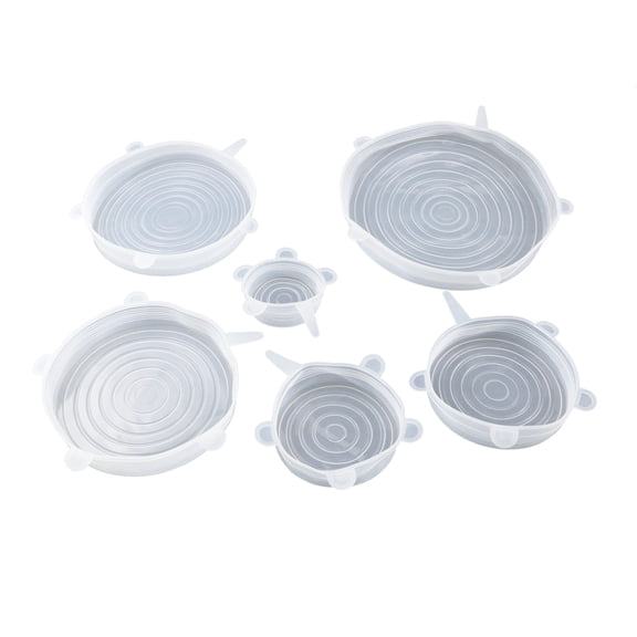 LC LICTOP 6Pcs Different Sizes Silicone Seal Bowl Cover Leak Proof Food Storage Lid for Refrigerator and Microwave Oven