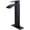Black B, variant on ANGELES HOME Matte Black Bathroom Sink Faucet with Single Handle, Bathtub Basin Vessel Faucet with Deck Plate, Solid Brass Bathroom Waterfall Faucet, Pop Up Drain Included, Modern