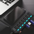 thumbnail image 4 of ADDHAT USB Hub 7 Con LED Y Protección Contra Sobrecarga Para Computadora Color Negro, 4 of 6
