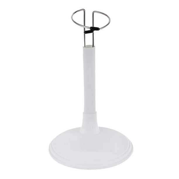 Base de exhibición de oso de peluche con forma de anillo de metal, soporte para estante, accesorio 25cm Blanco