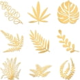 thumbnail image 1 of 9 pegatinas de latón dorado con diseño de hojas, pegatinas de estampado dorado, pegatinas de metal autoadhesivas de hojas, 1 of 9