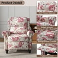thumbnail image 6 of Manual Wingback Recliner Chair Upholstered Pushback Armchair Home Theater Single Sofa with Trim Wood Legs for Living Room, Flower, 6 of 6