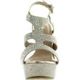 thumbnail image 3 of Anne Marie Womens KENDRA1 Open Toe High Heel Wedge Platform Sandal Shoes, 3 of 4