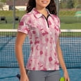 thumbnail image 2 of Binienty Pink Golf Funny Couple Golf Shirts Dry-Fit Soft Men Women Funny Couple Golf Shirts with 1/4 Zipper Fashion Short Sleeve Classic Fit Shirts for Running Casual, 2 of 7
