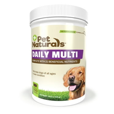 Pet Naturals Overall Wellbeing Multivitamin Supplement Chews for Dogs, Vegetable, 150 Count Jar