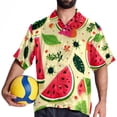 thumbnail image 4 of Watermelon Men's Short Sleeve Poplin Shirt - Casual Printed Button Down Short Summer Beach Shirts Unisex940, 4 of 6