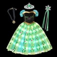 thumbnail image 4 of Vestido de Frozen para niñas, disfraz de Anna, luz LED, Princesa, Halloween, Carnaval, fiesta de cumpleaños, 4 of 4