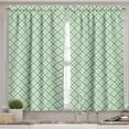 thumbnail image 2 of Ambesonne Retro Valance & Curtain, Checked Pattern Lines, 55"x45", Green and Cream, 2 of 7