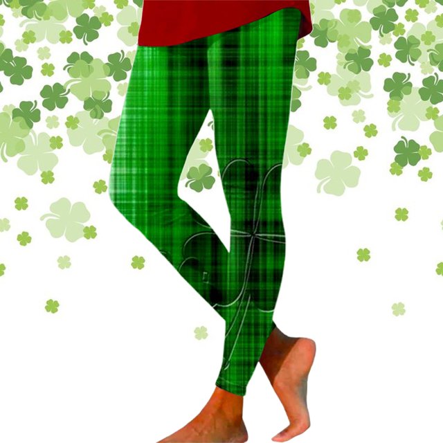 MKLEKYY Leggings deportivos con estampado del Día de San Patricio para mujer, pantalones de yoga atléticos para entrenamiento y fitness 502