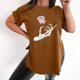 thumbnail image 2 of Moda Retro Moda Casual Cuello redondo Manga corta Ranura Estampado Camiseta Top Pompotops hkajfhjk460704, 2 of 9