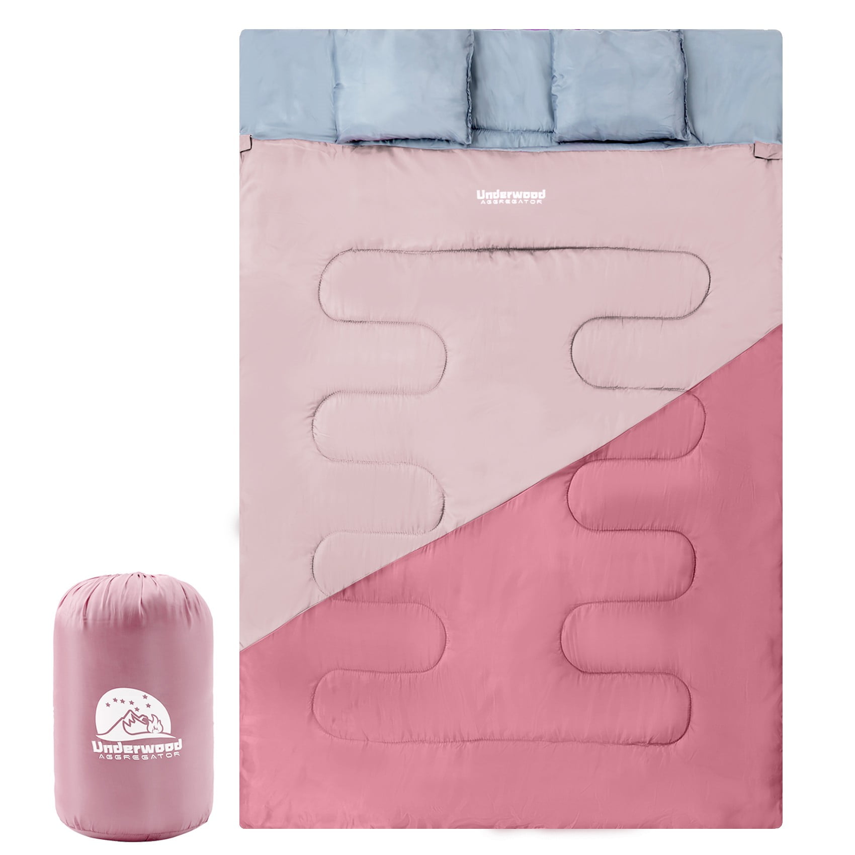 Double Sleeping Bag for Adults Kids Lightweight 2 Person Sleeping Bag