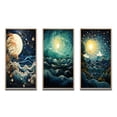 thumbnail image 2 of Designart "Blue Coral Ocean Rhapsody" Nautical & Beach Framed Wall Art Set Of 3 - Teal Ocean Frame Gallery Set For Office Decor, 2 of 7