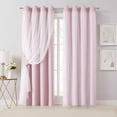 thumbnail image 1 of Cortinas opacas de color rosa Bujasso con revestimiento transparente que oscurece un 80%, 1 of 8