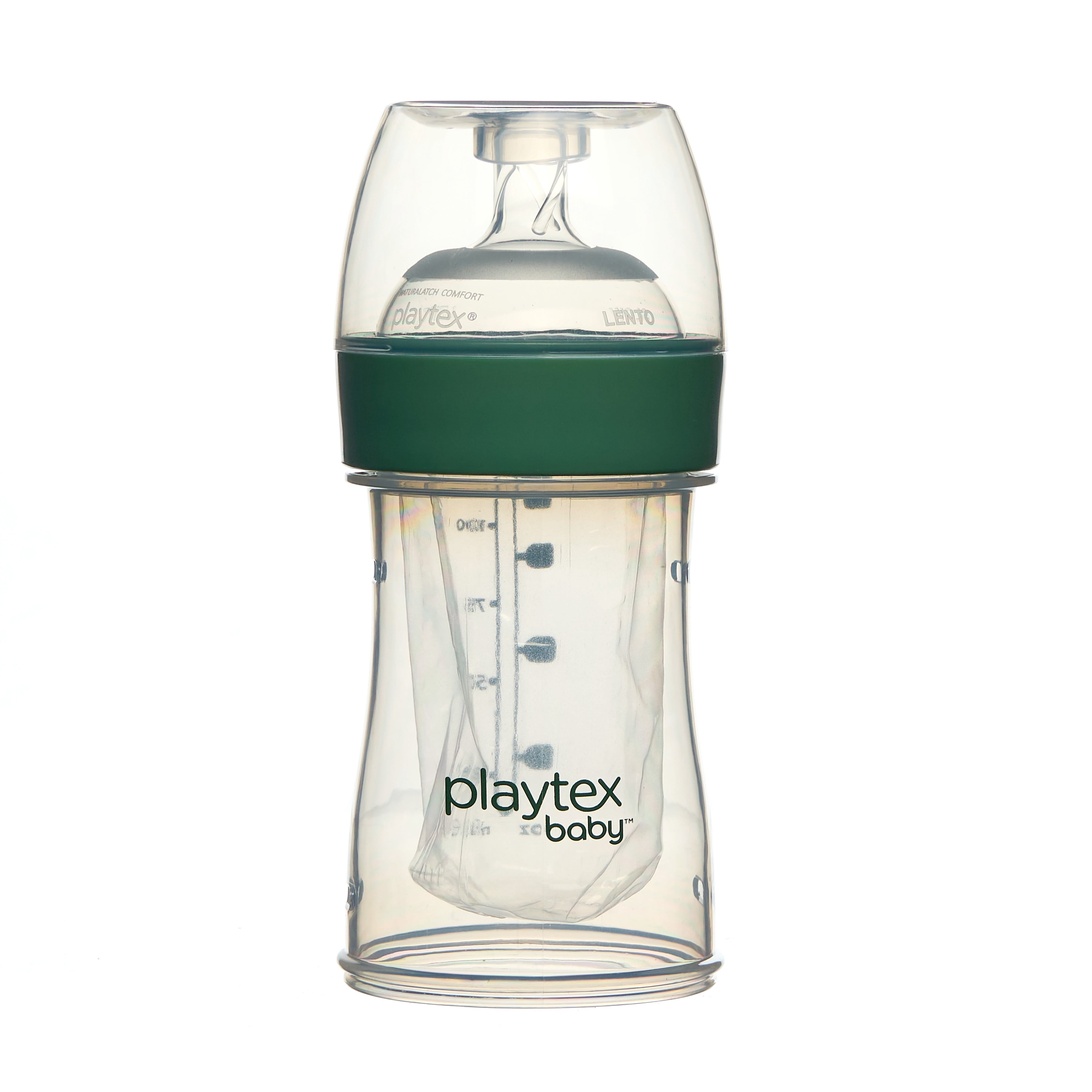 Playtex Baby Nurser Clear Anti-Colic Baby Bottle with 15 Drop-ins Liners, 4 oz, 3 pack