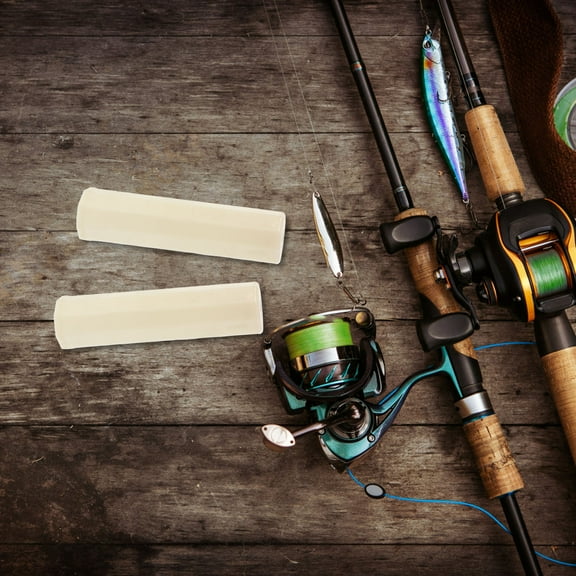 PENIKOKO 2-Pack White Fishing Rod Holders with Plastic and Metal Ground Stand for Beach, Lake, Bank Fishing