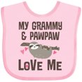 thumbnail image 3 of Inktastic Grammy and Pawpaw Sloth Boys or Girls Baby Bib, 3 of 4