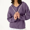 thumbnail image 5 of BiZtdJrK Women's Athletic Hoodies Long Sleeve Drawstring Sweatshirts Lightweight Casual Workout Pullover Tops Purple XL, 5 of 7