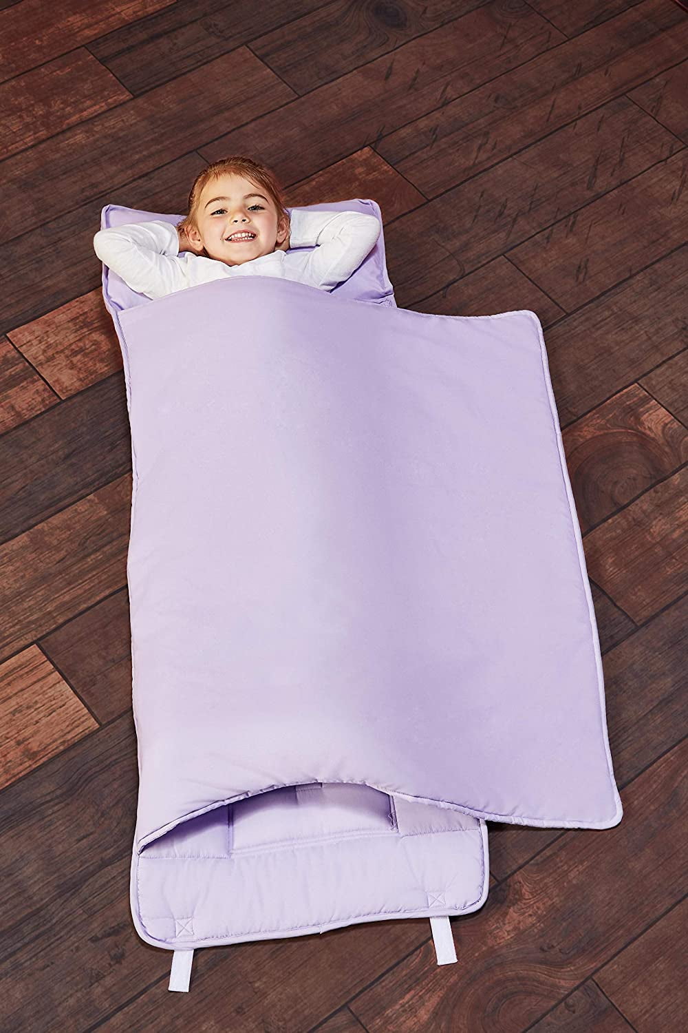 EVERYDAY KIDS Toddler Nap Mat with Removable Pillow Lavender